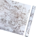 Self-adhesive white marble wallpaper roll with grey veins for wall and furniture decor - Gray-White Marbled / 45*100cm