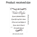 Maße und Layout des 'Toilet Rules' Wandtattoos aus Vinyl in der Größe 29 x 20,5 cm - 20.5x29cm