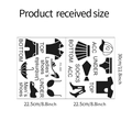 Detailed closet organization labels with clothing icons and categories for wardrobe storage - 22.5x30cm
