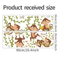 Detailed sheet dimensions of cartoon monkey and vine wall stickers for kids rooms - 30*90CM*2PCS Layout