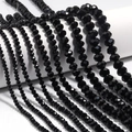 Faceted black crystal abacus beads in various sizes for DIY jewelry making - Black