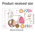 Adesivo murale bambina con ombrello e girasole dimensioni 60x40cm per cameretta bambini - 40*60cm