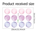 Macro view of watercolor dot wall stickers showing the 29cm by 20cm product sheet size - 20*29CM