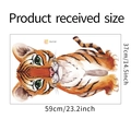 Détail de l'autocollant mural tigre dessin animé dimensions 59x37cm et design aquarelle - Bébé Tigre Aquarelle Dessin Animé (FX-F107) / 37x59cm