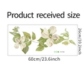 Detailed dimensions of green leaf floral wall decal FX-F300 measuring 60x26cm for DIY decor - 26*60cm