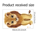 Vue détaillée des dimensions du sticker mural lion aquarelle pour chambre d'enfant - Lion de Dessin Animé (FX-F108) / 37*59cm