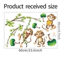 Detailed sheet size for cartoon monkey and tree wall decals 60x40cm for kids rooms - 40x60cm