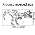 Dettaglio del foglio adesivo dinosauro con dimensioni per decorazione cameretta - Stile Dinosauro Geometrico (FX-F103)