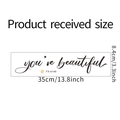 Dettagli sulle dimensioni dell'adesivo murale creativo con scritta you are beautiful - 8.4*35CM