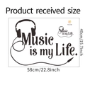 Detailansicht der Music is my Life Wandaufkleber Maße und Layout mit 58cm mal 40cm Größe - 40*58CM