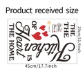 Detaillierte Maße der Wandsticker The Kitchen is the Heart of the Home 45x29cm - 29*45cm