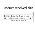 Detail view of Family Quote wall sticker with dimensions 73.4x13cm in elegant black font - 13*73.4CM