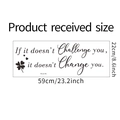 Afmetingenlay-out voor Challenge motiverende muursticker in zwart PVC-materiaal - 22*59CM