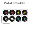 Set of 8 vinyl record wall stickers in various colors measuring 24.5cm x 24.5cm - Vinyl Record Style