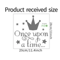 Dimensioni dettagliate dell'adesivo murale Once Upon a Time da 29cm per 28cm - Tipo standard