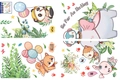 Pegatinas de pared de animales con panda, elefante y arcoíris para habitación infantil - Colección Animales Dibujos / Tamaño Grande