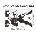 Gedetailleerde afmetingen van 60x40cm zwarte bodybuilder silhouet fitness muursticker - 40*60cm