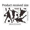 Detailed sheet layout showing basketball silhouette wall stickers and size dimensions - 40*60cm