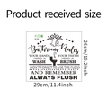 Vinilo decorativo de pared Bathroom Rules en PVC negro con frases de 29x26cm - 26*29cm