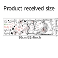 Detail view of cartoon girl and cat wall sticker with Forever Friends text and size info - 30*90cm
