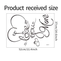 Detailed size specifications for Love You More wall sticker measuring 52cm x 37cm - 37*52cm
