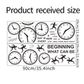 Detail view of PVC wall stickers with black clock patterns and motivational running silhouettes - 30*90CM*2PCS Layout