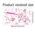 Detailed size specifications for pink butterfly and heart wall sticker decor (35x60cm) - 35*60cm
