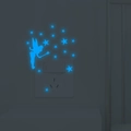 Luminous fairy and stars wall sticker set with blue glow for light switch decoration - Blue Glow (YG77蓝光)
