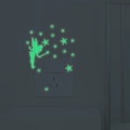 Luminous fairy and stars wall stickers glowing in the dark around a light switch - Green Glow (YG77绿光)