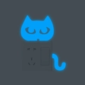 Stickers muraux chat bleu lumineux pour interrupteur brillant dans le noir - Bleu Lumineux (YG30 Bleu)