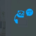 Adesivo murale panda luminoso per interruttore con luce blu ghiaccio e testo - YG26 Luce Blu / Blu