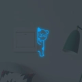 Lichtgevende blauwe kat lichtschakelaar muursticker voor huisdecoratie binnen - Blauw