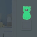 Adesivo murale gatto luminoso verde brillante per decoro interruttore camera - YG51 Luce Verde