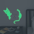 Adesivo murale gatto luminoso per interruttori decorazione domestica notturna - YG53 Luce Verde