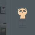 Leuchtender lächelnder Panda Wandaufkleber für Lichtschalter Deko mit warmem Schein - Panda-Stil (YG70) / Rosa