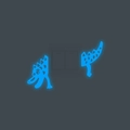 Pegatina de pared de dinosaurio azul luminoso para interruptor en la oscuridad - YG04 Azul Luminoso