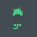 Adesivo murale gatto fluorescente che mostra l'effetto verde brillante su un interruttore - Luce Verde YG02