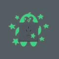 Pegatinas de pared fluorescentes de pingüino y estrellas para interruptores - Verde