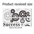 Mechanical gear wall decals with Success and Team Spirit words for office decor - 30*90CM*2PCS Layout