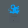 Pegatina de pared de ratón azul luminoso para decoración de interruptor de luz - Azul Luminoso