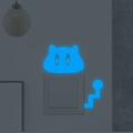 Selbstklebender fluoreszierender Katzen-Lichtschalter-Aufkleber für die Wand - Leuchtendes Blau
