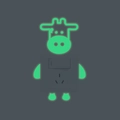 Luminous green cartoon cow wall sticker and glow-in-the-dark light switch cover decoration - Luminous Green