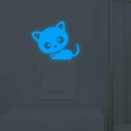 Adesivo murale gatto blu luminoso per decorazione interruttore in camera buia - YG49 Luce Blu / Blu Fluorescente