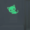 Adesivo murale a forma di gatto luminoso con effetto bagliore verde per decorazione casa - YG49 Luce Verde / Verde fluorescente