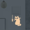 Adesivi da muro fluorescenti con gatto e lisca di pesce intorno all'interruttore - Rosa Luminoso
