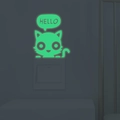 Adesivo murale luminoso verde Hello Kitty per interruttori decorazione casa al buio - Verde