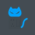 Leuchtender Katzen-Wandaufkleber in Blau für Lichtschalter-Dekoration im Zuhause - Blau