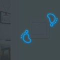 Adesivi murali fluorescenti blu a forma di impronta per decorazione interruttori - Blu