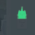 Adesivo murale gatto unicorno luminoso che brilla al buio per decorare l'interruttore - YG45 Luce Verde