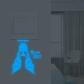 Adesivo per interruttore a forma di pipistrello luminoso con scritta Turn Off blu - Blu